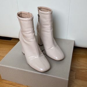 Cream/Nude Patent Leather Boots